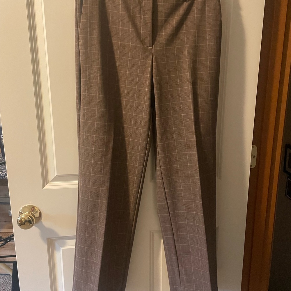 Catherine Malandrino Brown Checkered Pants